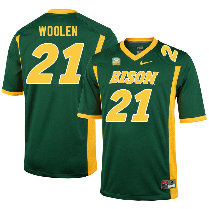 Men #21 Donovan Woolen North Dakota State Bison College Football Jerseys Stitched-Green Men #21 Donovan Woolen North Dakota State Bison College Football Jerseys Stitched-Green